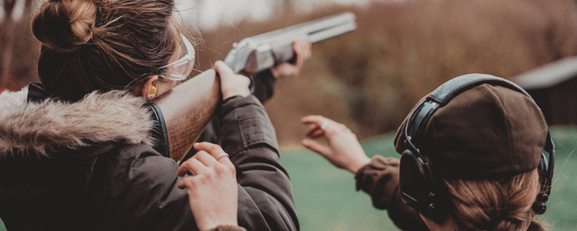Cold morning female with gun